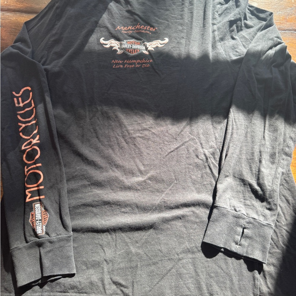 Harley-Davidson Black Long Sleeve Womens V-neck Tee- Size 1X - Picture 8 of 9